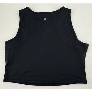 Hind Womens XL Black Quarter Zip Crop Tank Top Sleeveless Activewear Gym Shirt